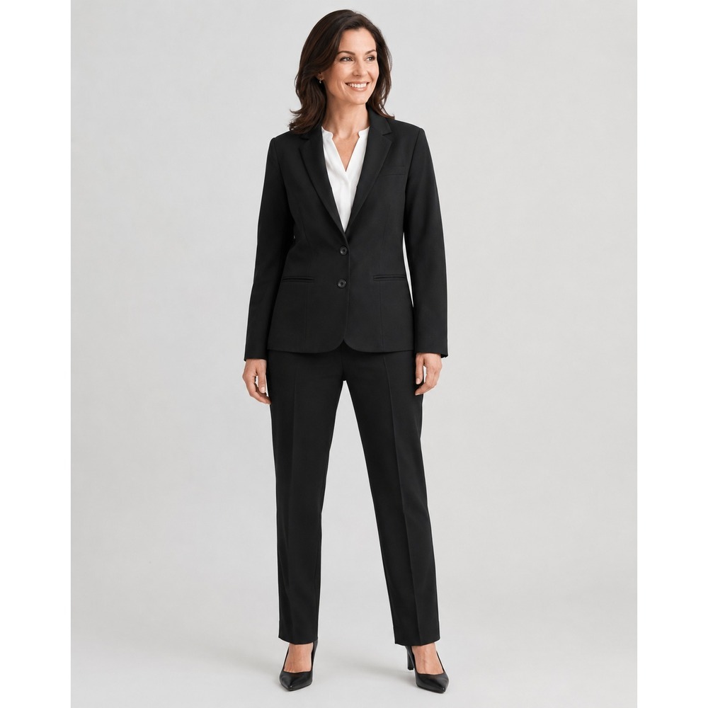 Lane Bryant Blazer Jacket Womens 16/18 Black Rayon Double Button Pockets Lined